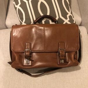 Camel/Saddle Authentic Coach Briefcase